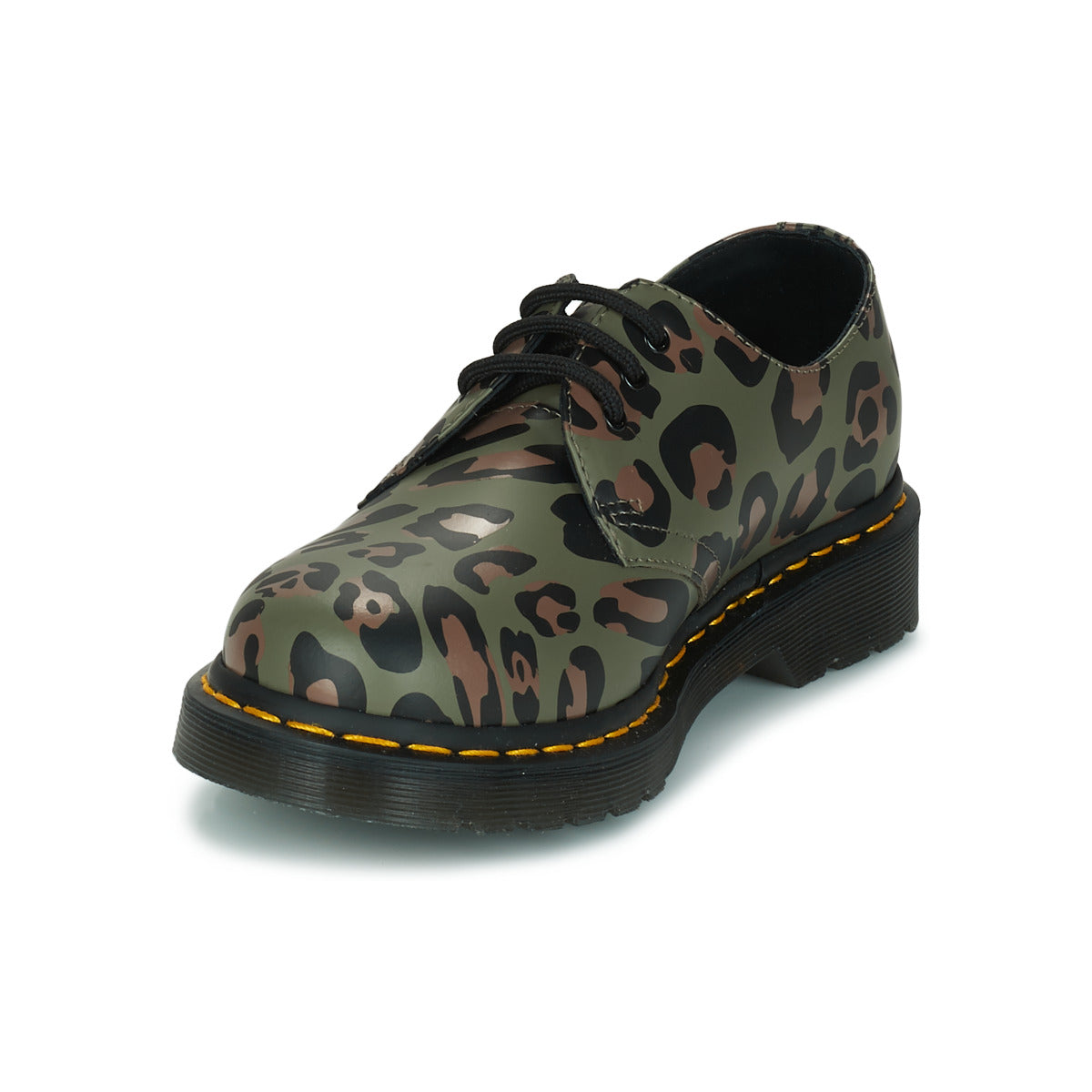 Stivaletti Donna Dr. Martens  1461 Smooth Distorted Leopard  Kaki