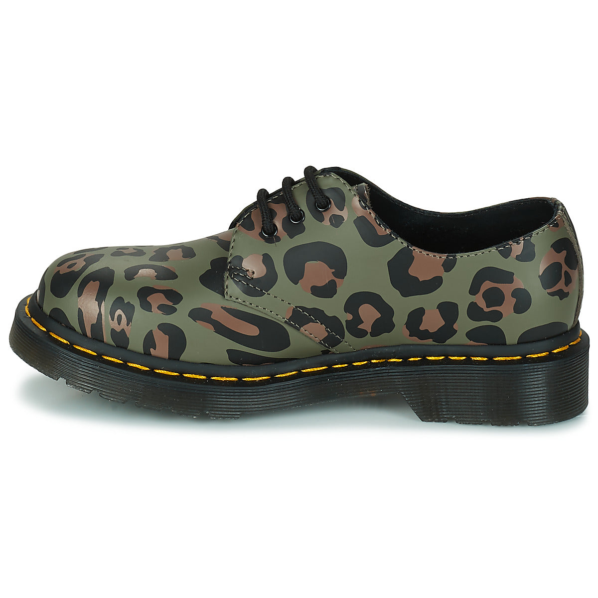 Stivaletti Donna Dr. Martens  1461 Smooth Distorted Leopard  Kaki