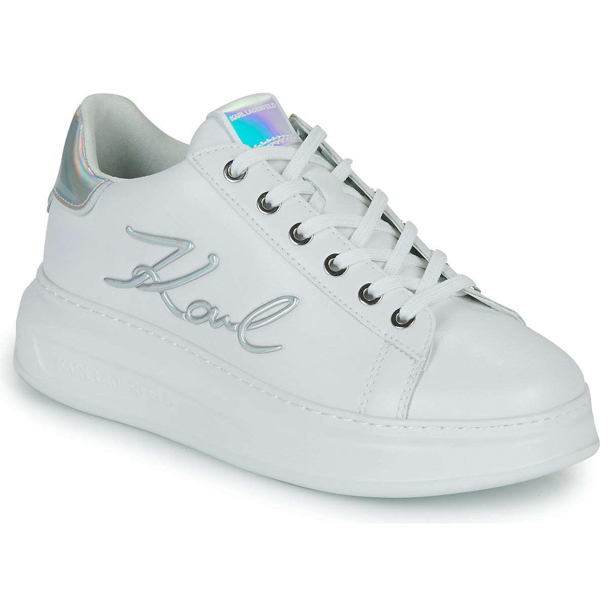 Sneakers basse Donna Karl Lagerfeld  KAPRI Signia Lace Lthr  Bianco