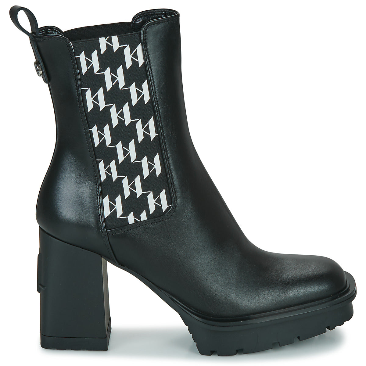 Stivaletti Donna Karl Lagerfeld  VOYAGE VI Monogram Gore Boot  Nero