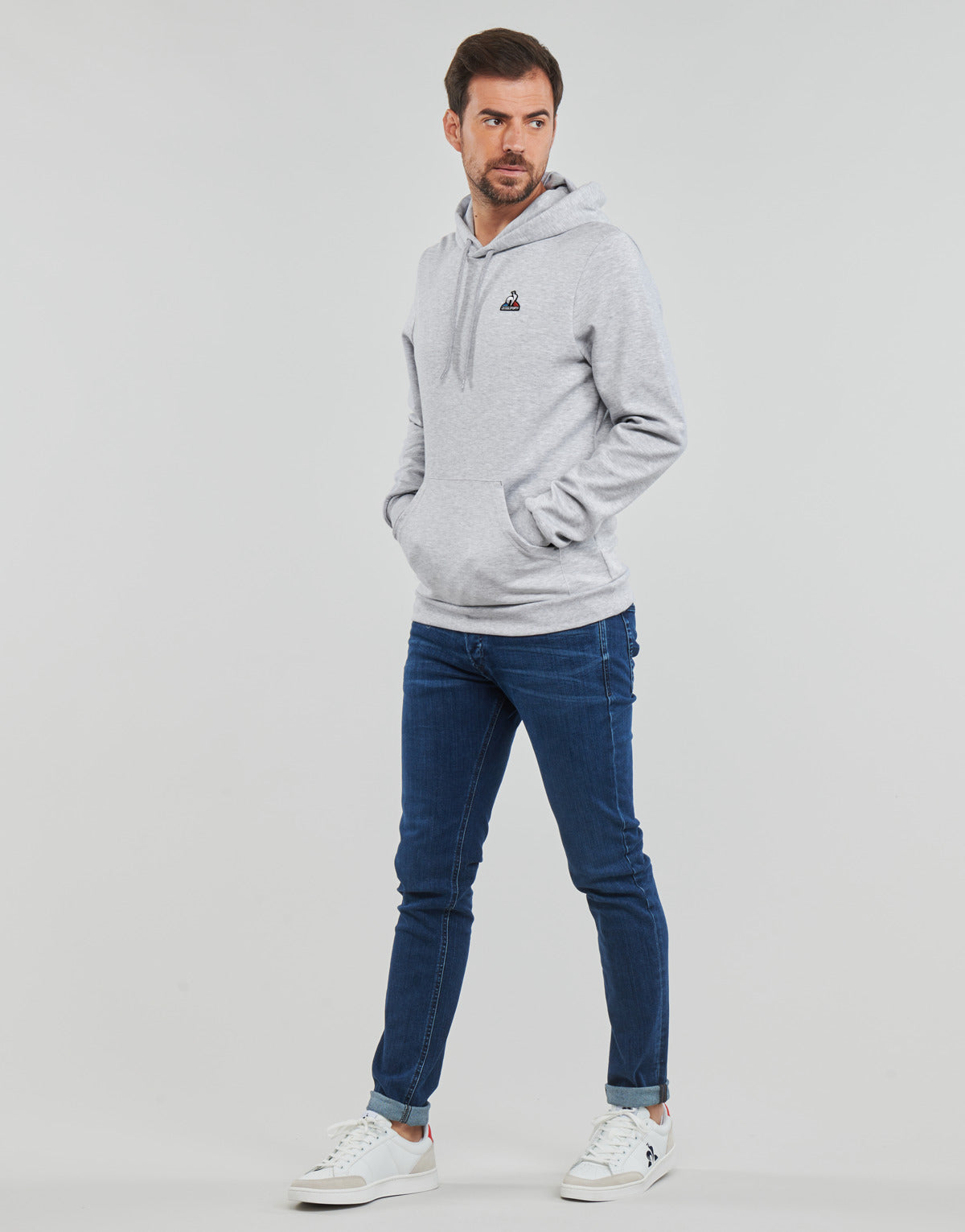 Felpa Uomo Le Coq Sportif  ESS HOODY N 1  Grigio