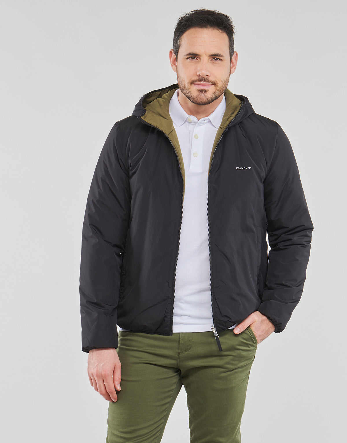 Giubbotto Uomo Gant  REVERSIBLE HOODED JACKET  Nero