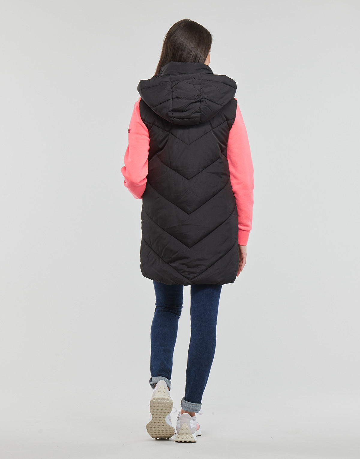 Piumino Donna JDY  JDYSKYLAR PADDED HOOD WAISTCOAT OTW  Nero