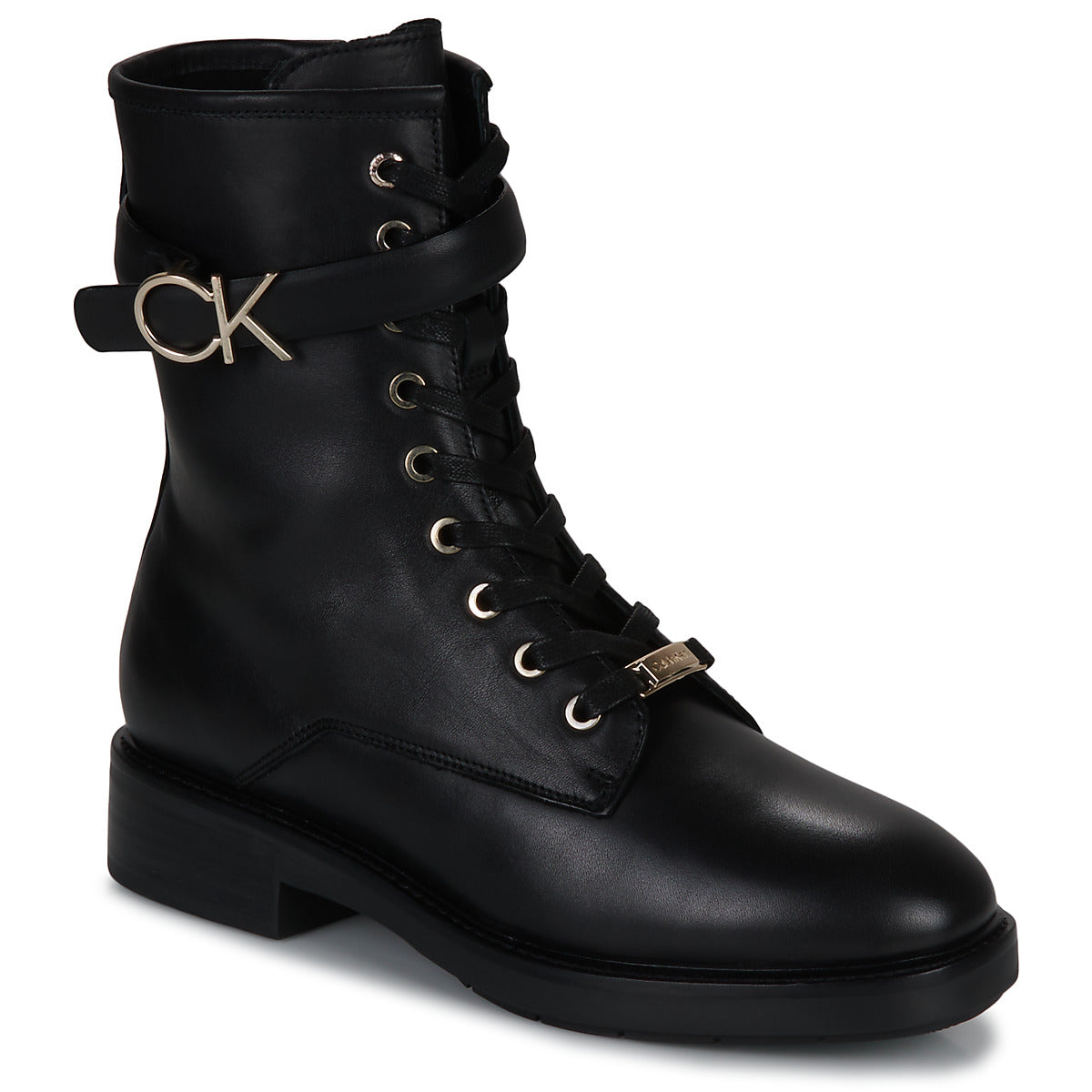 Stivaletti Donna Calvin Klein Jeans  RUBBER SOLE COMBAT BOOT W HW  Nero