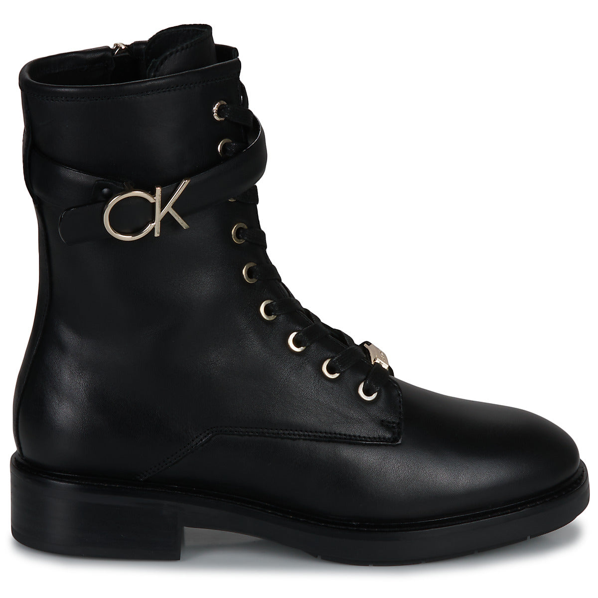 Stivaletti Donna Calvin Klein Jeans  RUBBER SOLE COMBAT BOOT W HW  Nero