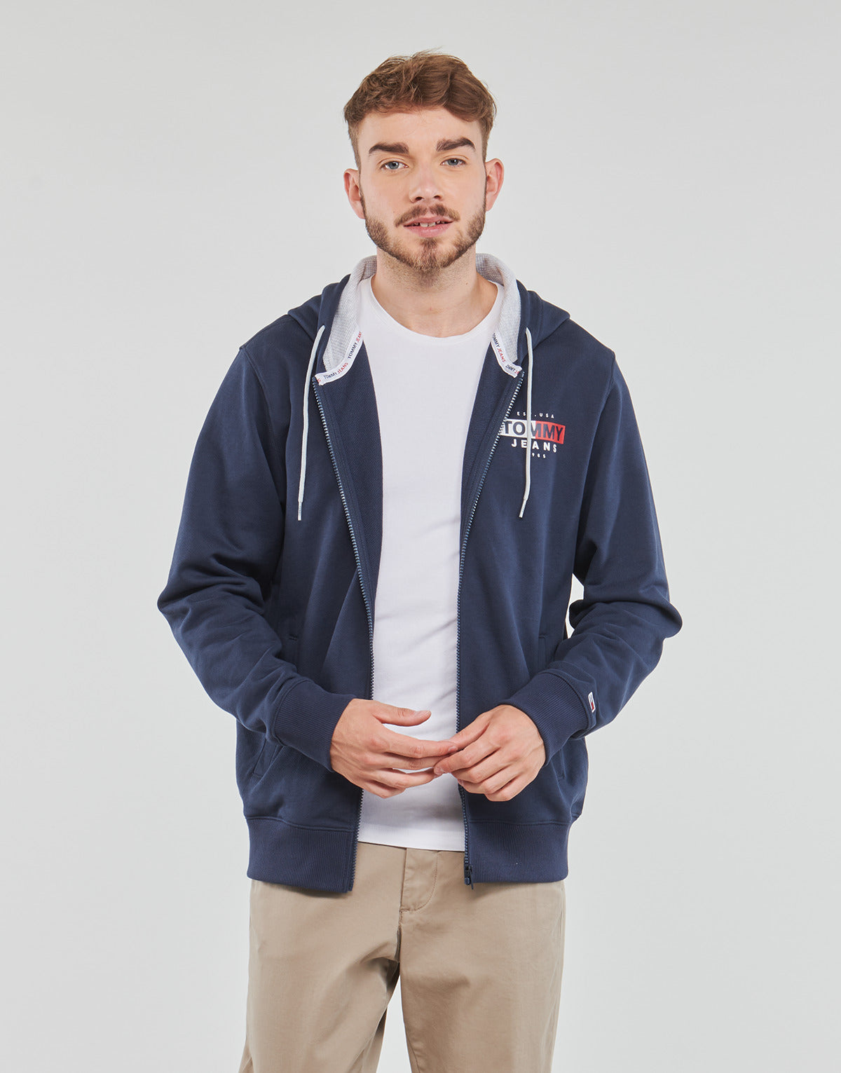 Felpa Uomo Tommy Jeans  TJM ENTRY FLAG ZIP THRU  Marine