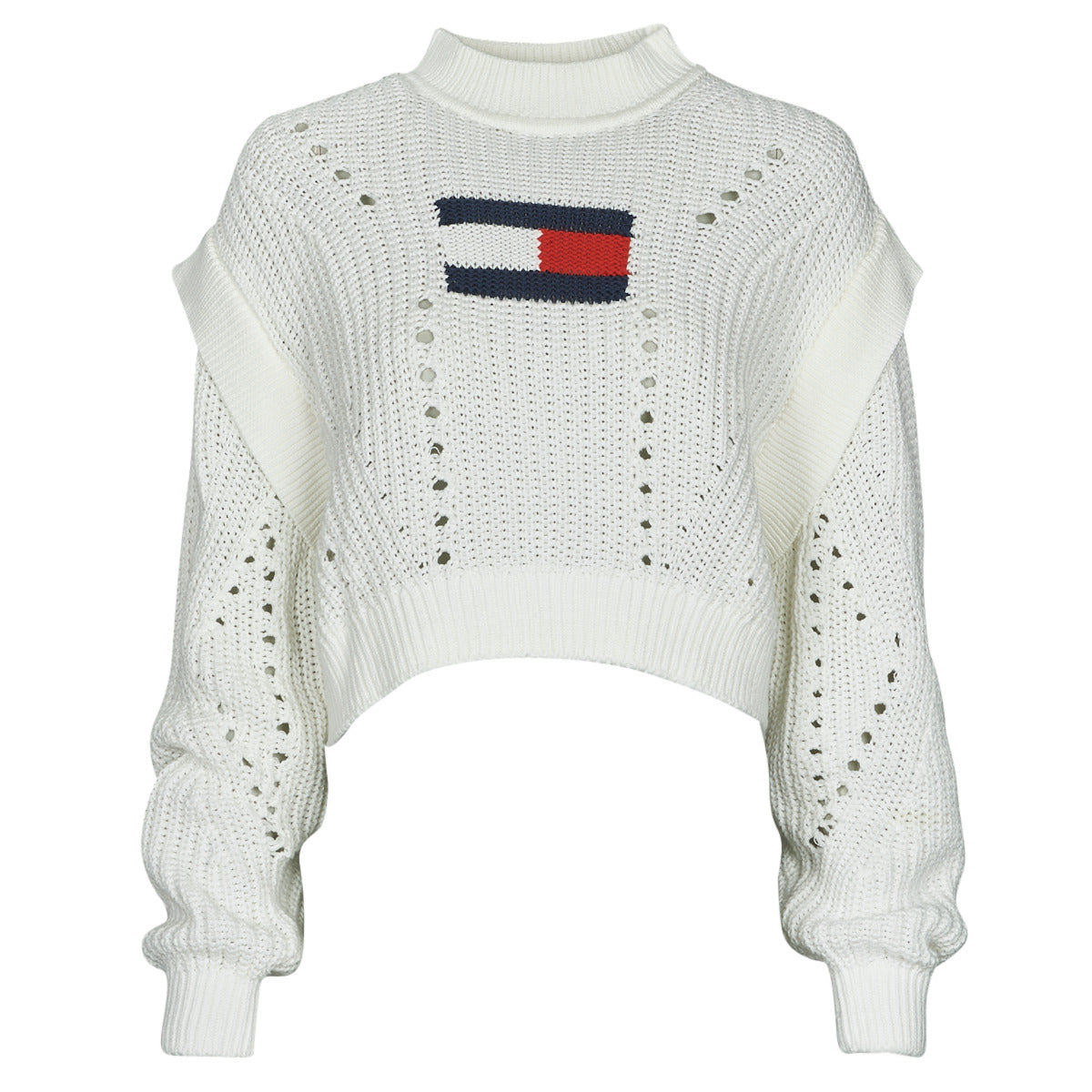 Maglione Donna Tommy Jeans  TJW OVRSZD FLAG STITCH SWEATER  Bianco