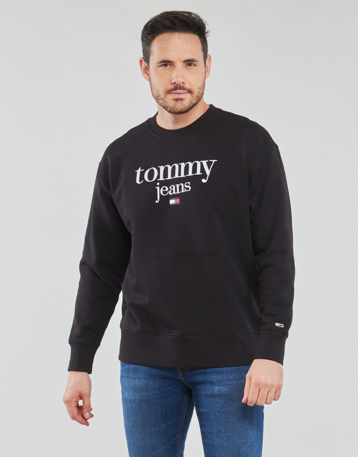 Felpa Uomo Tommy Jeans  TJM REG MODERN CORP LOGO CREW  Nero