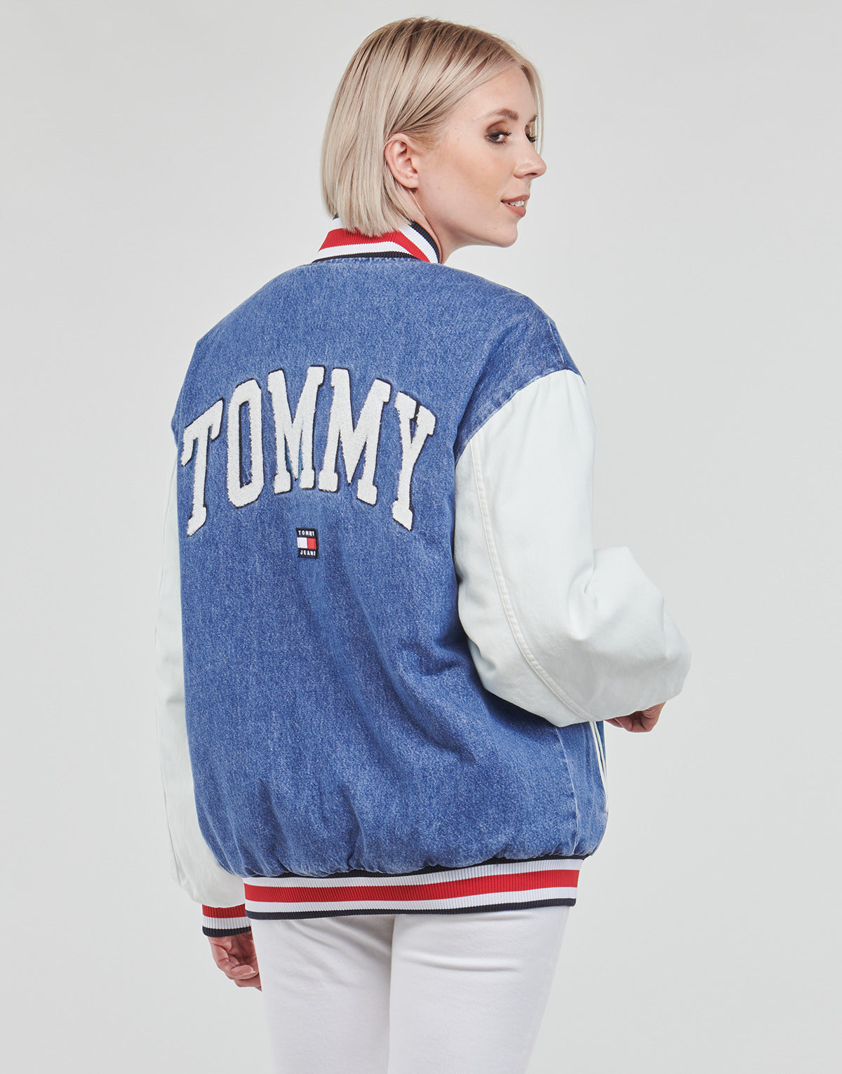 Giubbotto Donna Tommy Jeans  DENIM LETTERMAN JACKET DF7018  Multicolore