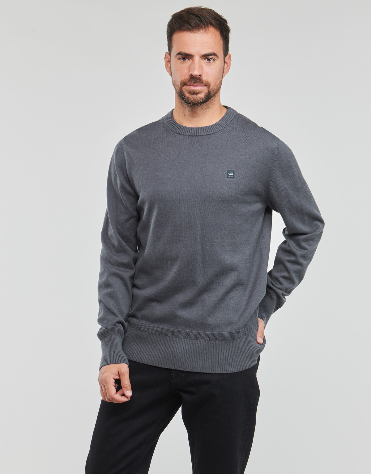 Maglione Uomo G-Star Raw  Premium core r knit  Grigio