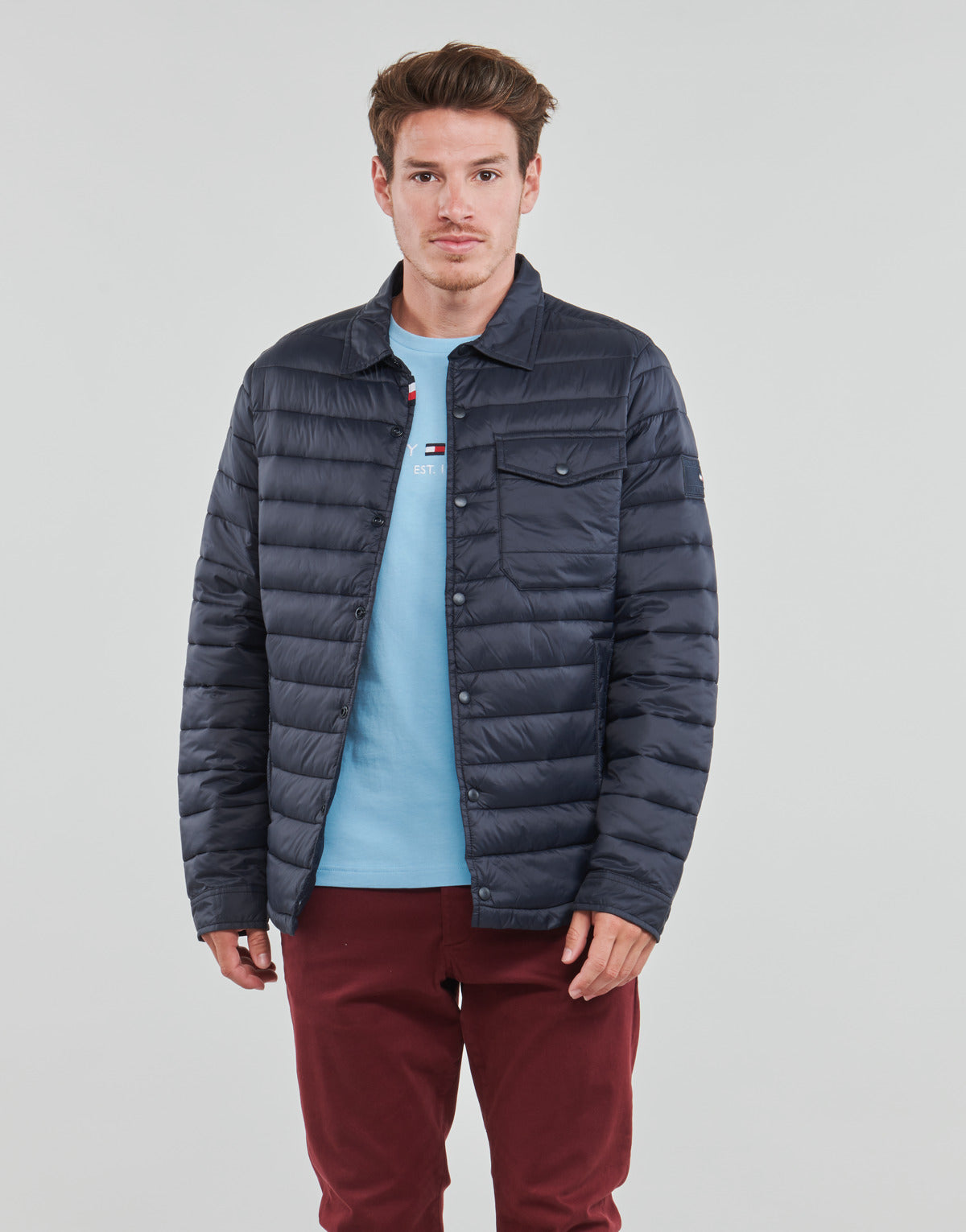 Piumino Uomo Tommy Hilfiger  PACKABLE SHIRT JACKET  Marine