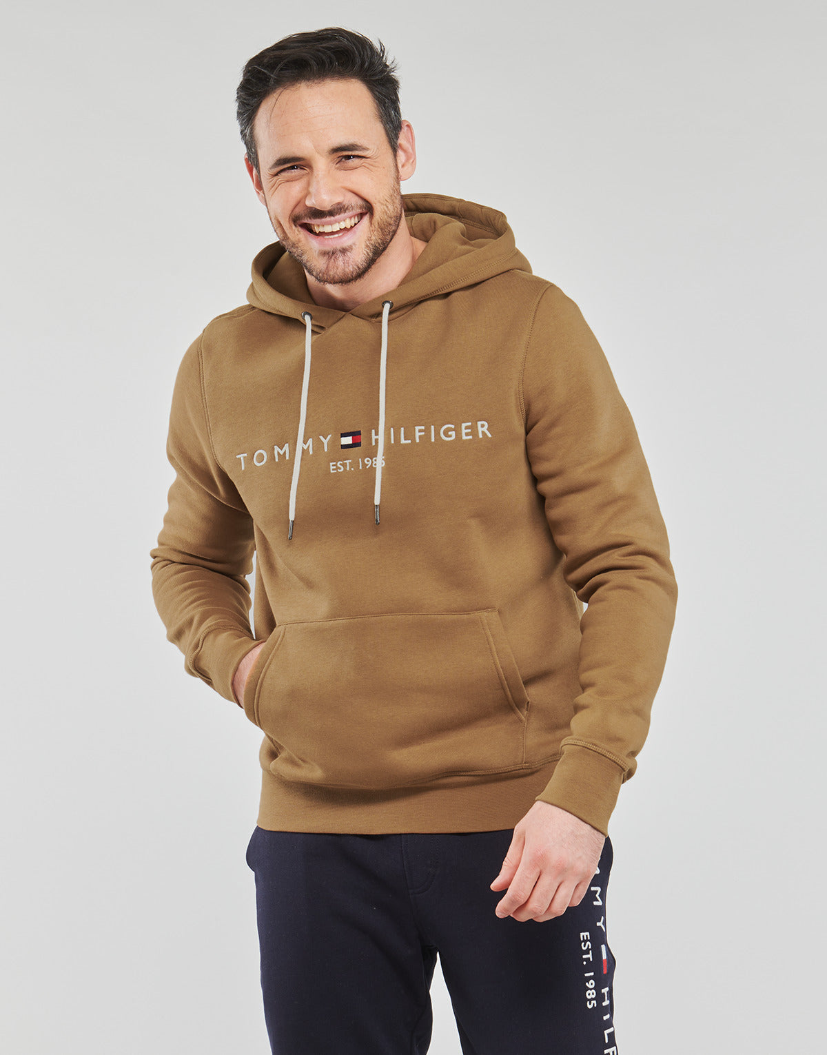 Felpa Uomo Tommy Hilfiger  TOMMY LOGO HOODY  Beige