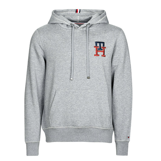 Felpa Uomo Tommy Hilfiger  ESSENTIAL MONOGRAM HOODY  Grigio