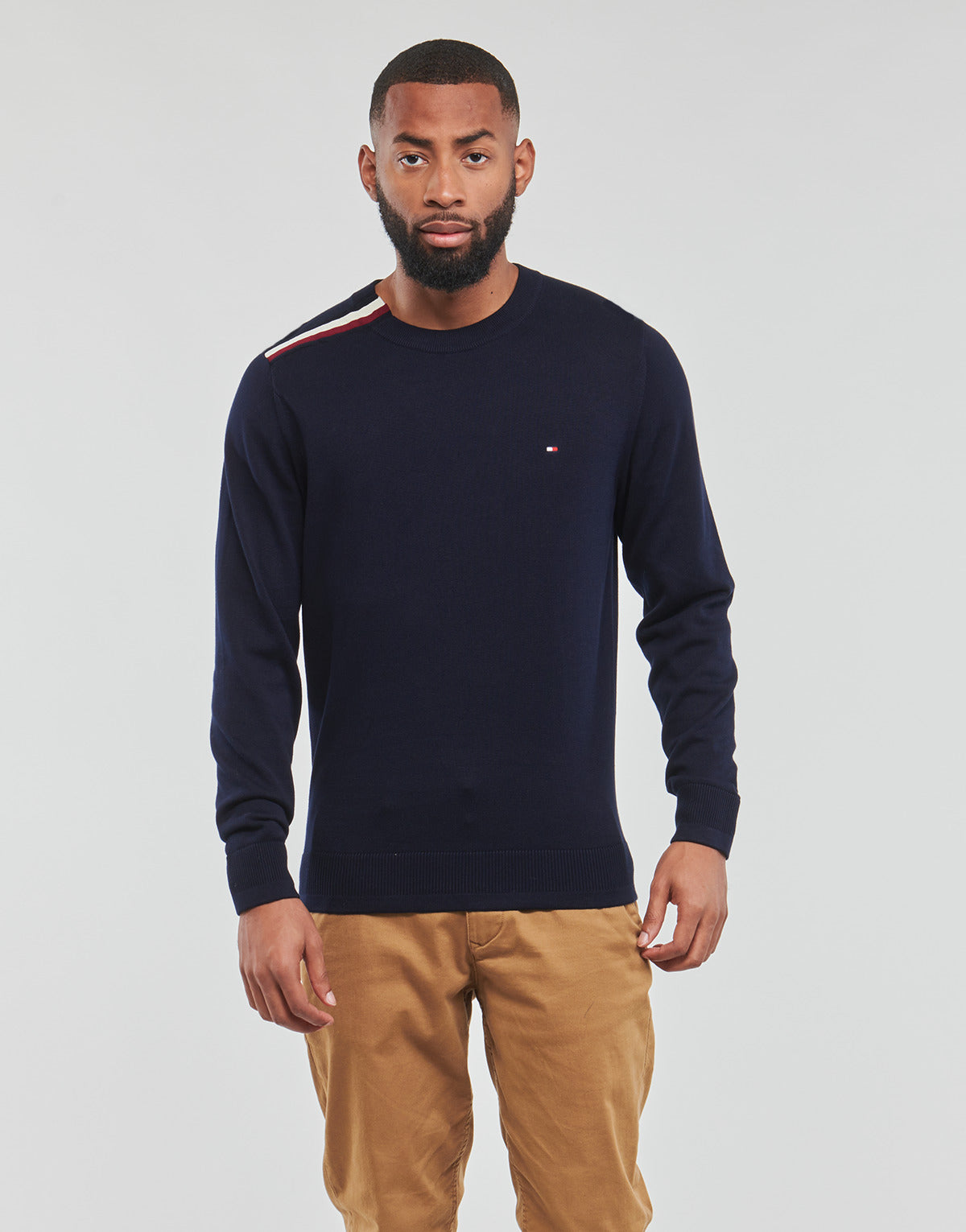 Maglione Uomo Tommy Hilfiger  GLOBAL STP PLACEMENT CREW NECK  Marine