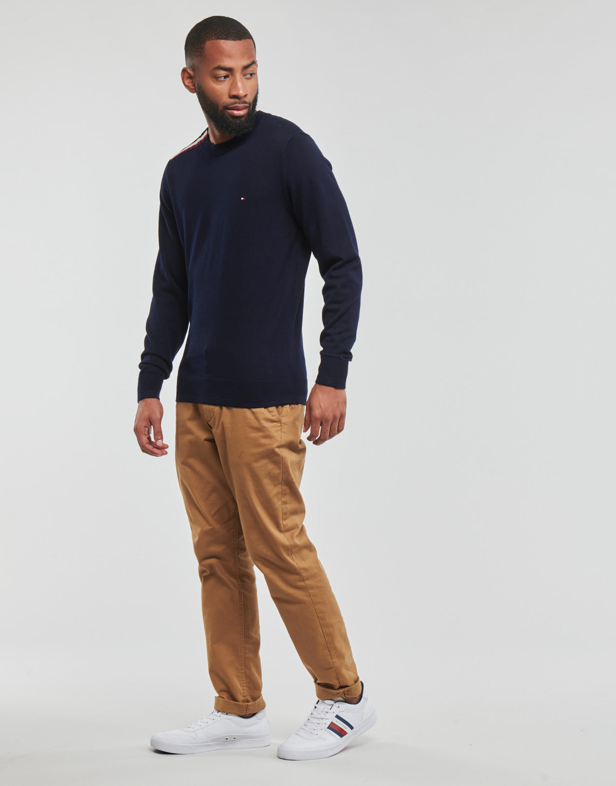 Maglione Uomo Tommy Hilfiger  GLOBAL STP PLACEMENT CREW NECK  Marine