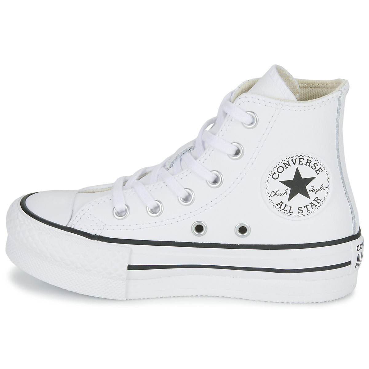 Scarpe bambini ragazza Converse  Chuck Taylor All Star Eva Lift Leather Foundation Hi  Bianco