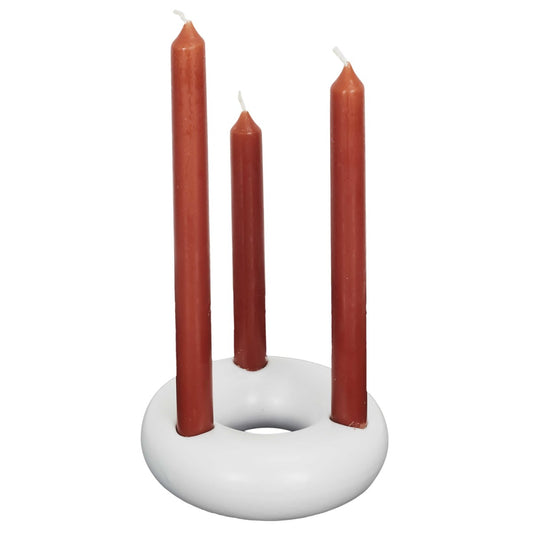 Candelieri, porta candele  The home deco factory  SUPPORT 3 BOUGIES BLANC M24  Bianco