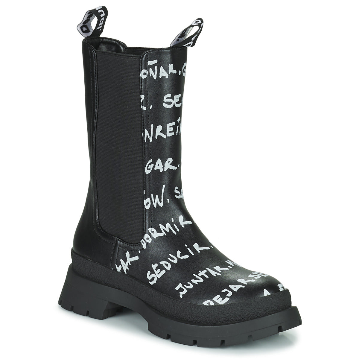 Stivaletti Donna Desigual  SHOES CHELSEA HIGH LETTERING  Nero