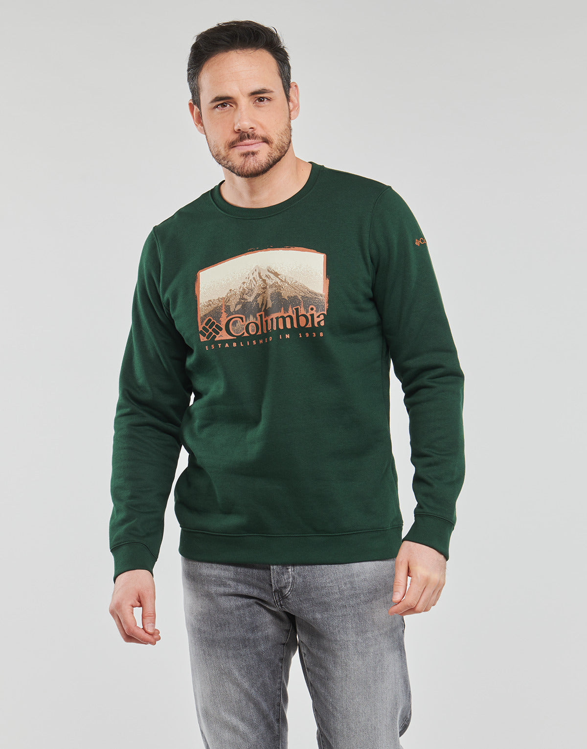 Felpa Uomo Columbia  Hart Mountain  Graphic Crew  Verde