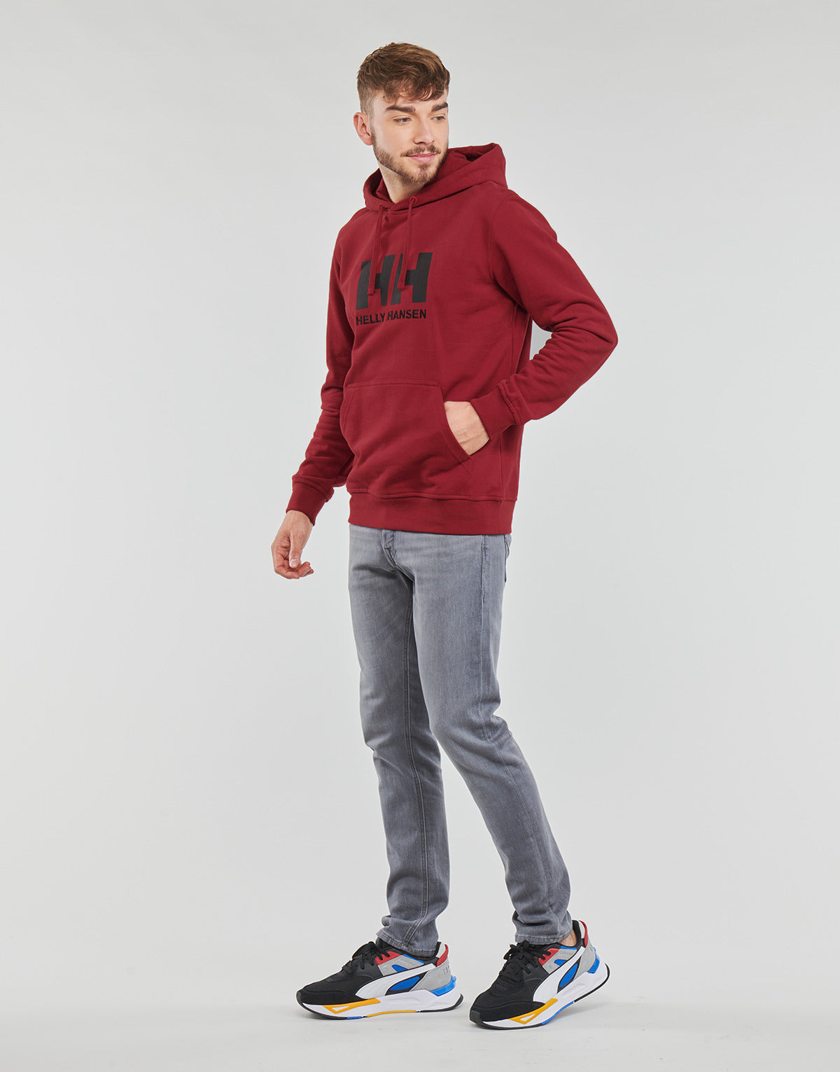 Felpa Uomo Helly Hansen  W HH LOGO HOODIE  Rosso