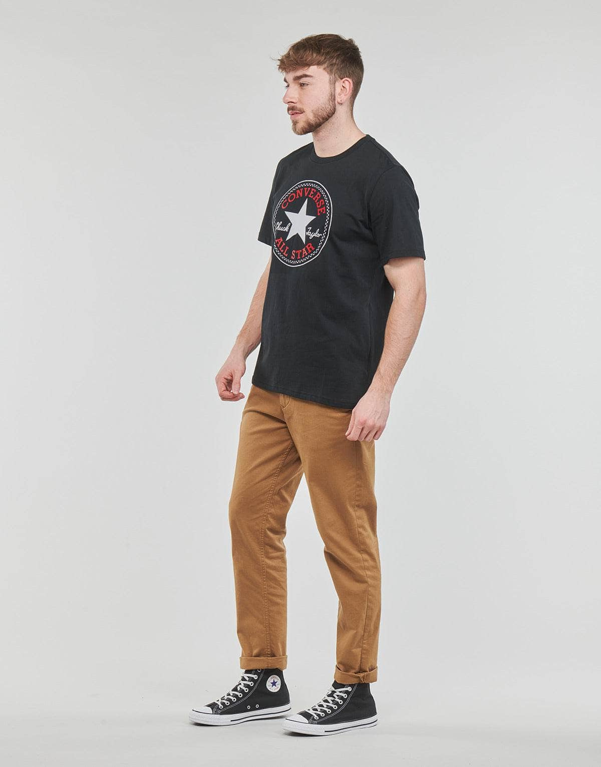 T-shirt Uomo Converse  GO-TO CHUCK TAYLOR CLASSIC PATCH TEE  Nero