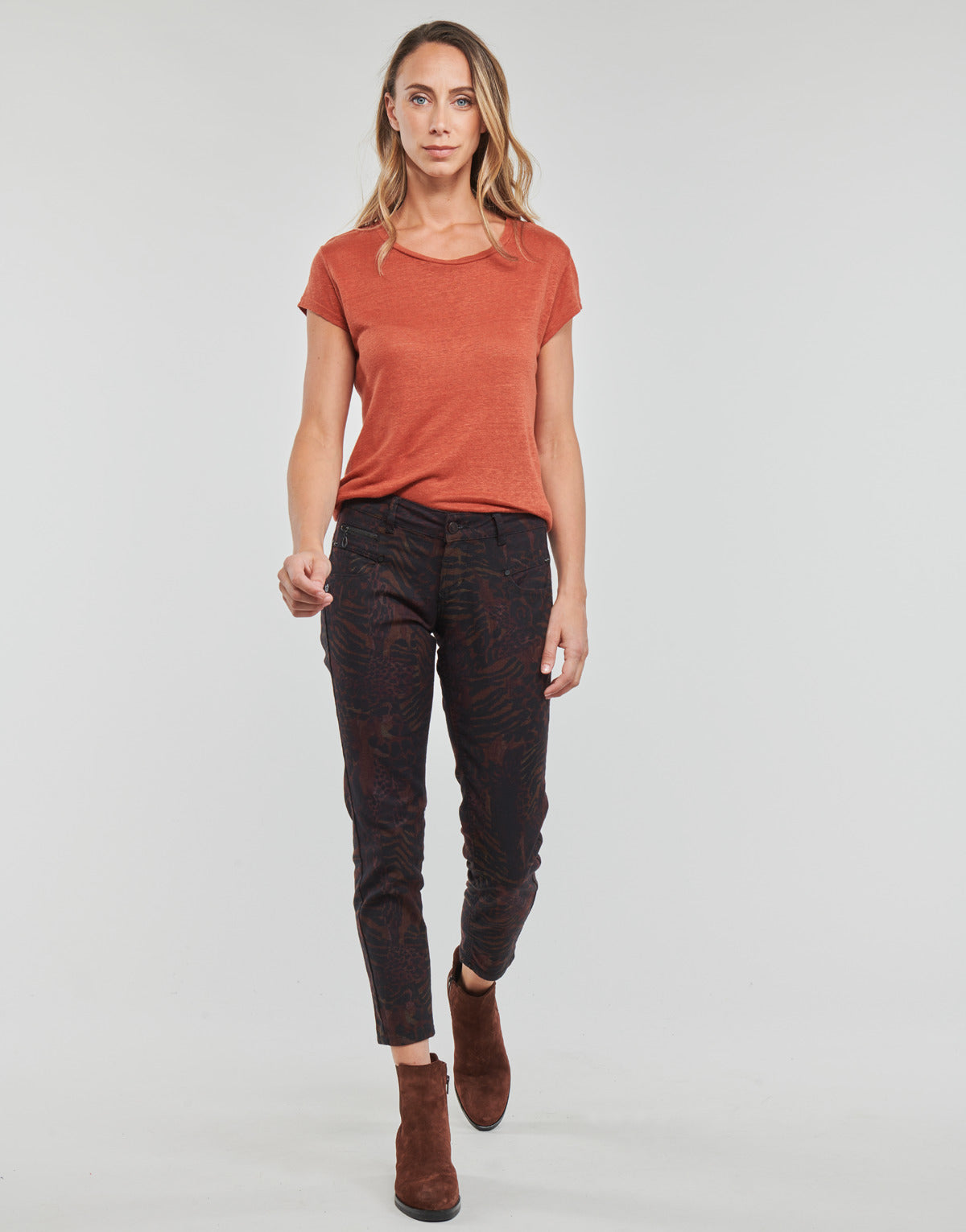 Jeans Slim Donna Freeman T.Porter  ALEXA CROPPED FUEGO  Multicolore