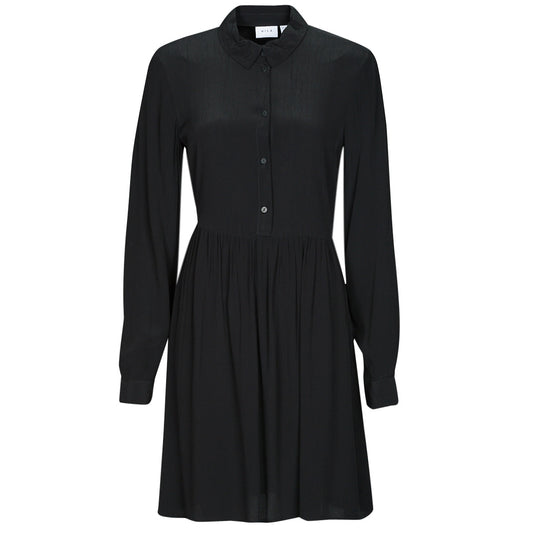 Abito corto Donna Vila  VIFINI L/S SHIRT DRESS/SU  Nero