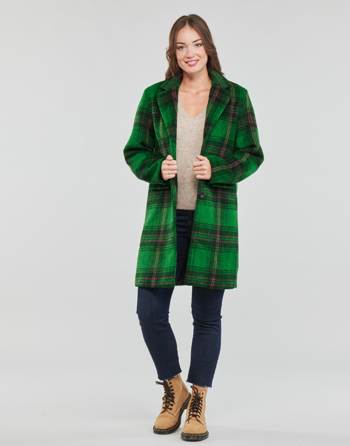 Mantella Donna Vila  VIJAYLAH L/S COAT/SU  Verde