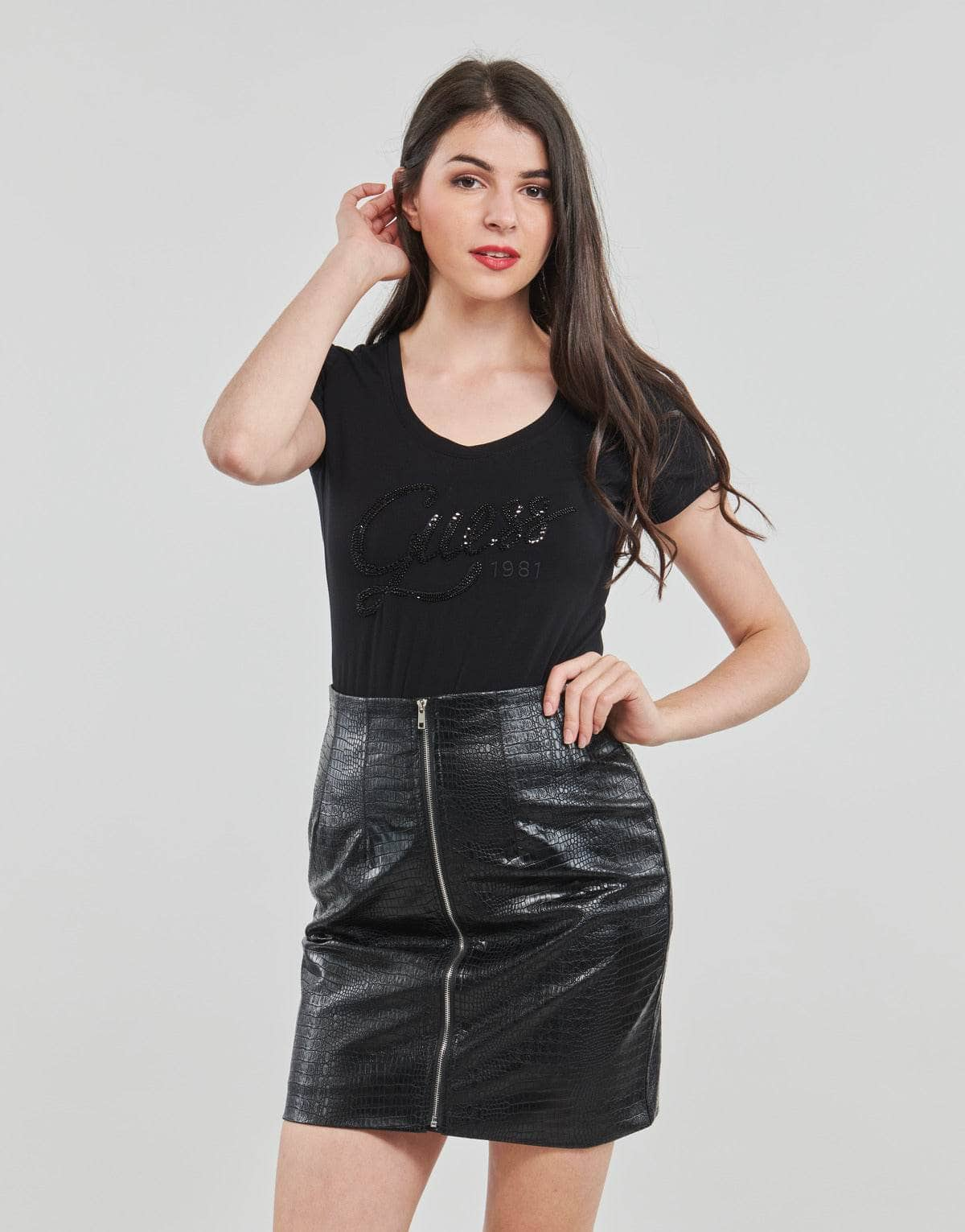 T-shirt Donna Guess  BRYANNA SS  Nero