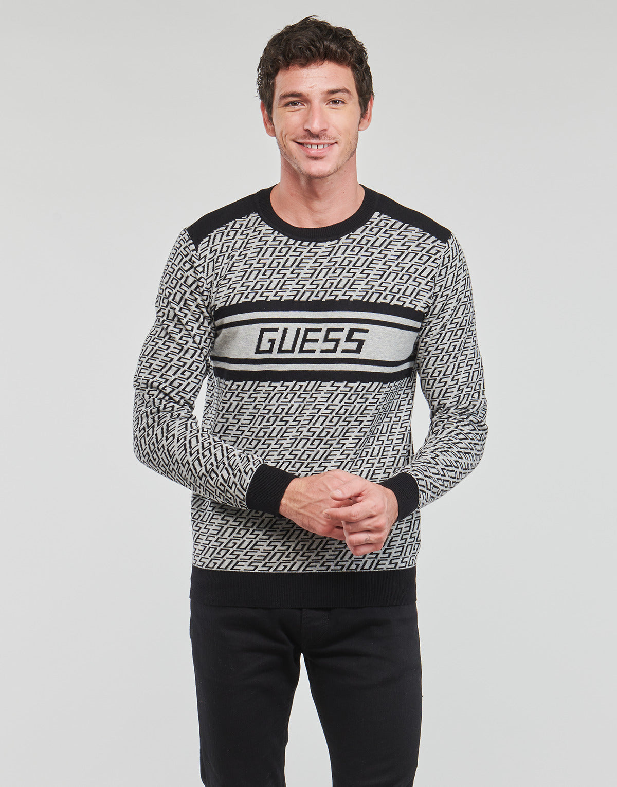 Maglione Uomo Guess  PALMER CN JACQUARD  Multicolore