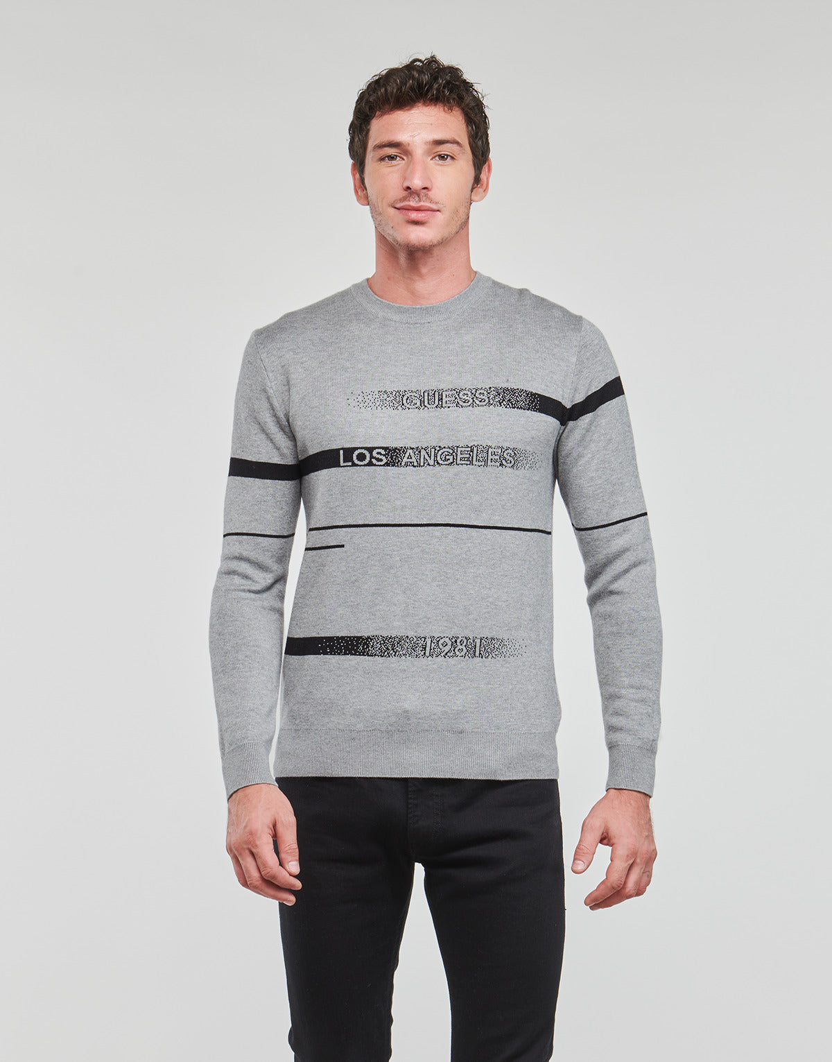 Maglione Uomo Guess  PHILIBERT CN LOGO  Grigio