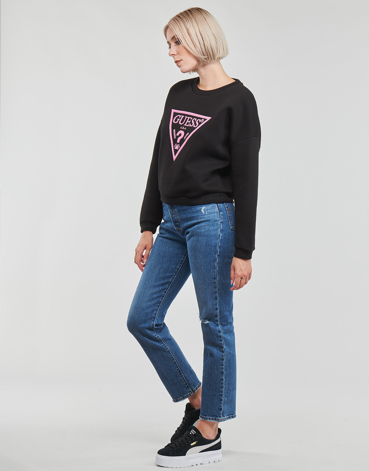 Felpa Donna Guess  ROXI SWEATSHIRT  Nero