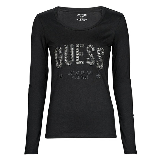 T-shirts a maniche lunghe Donna Guess  LS CN MIRELA TEE  Nero