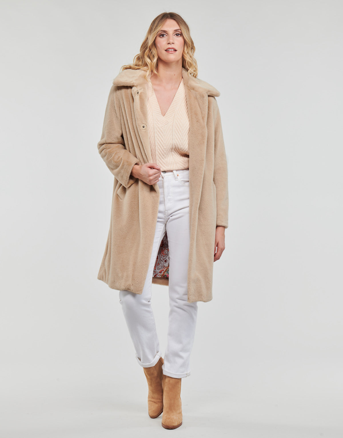 Mantella Donna Guess  SIMONNE COAT  Beige