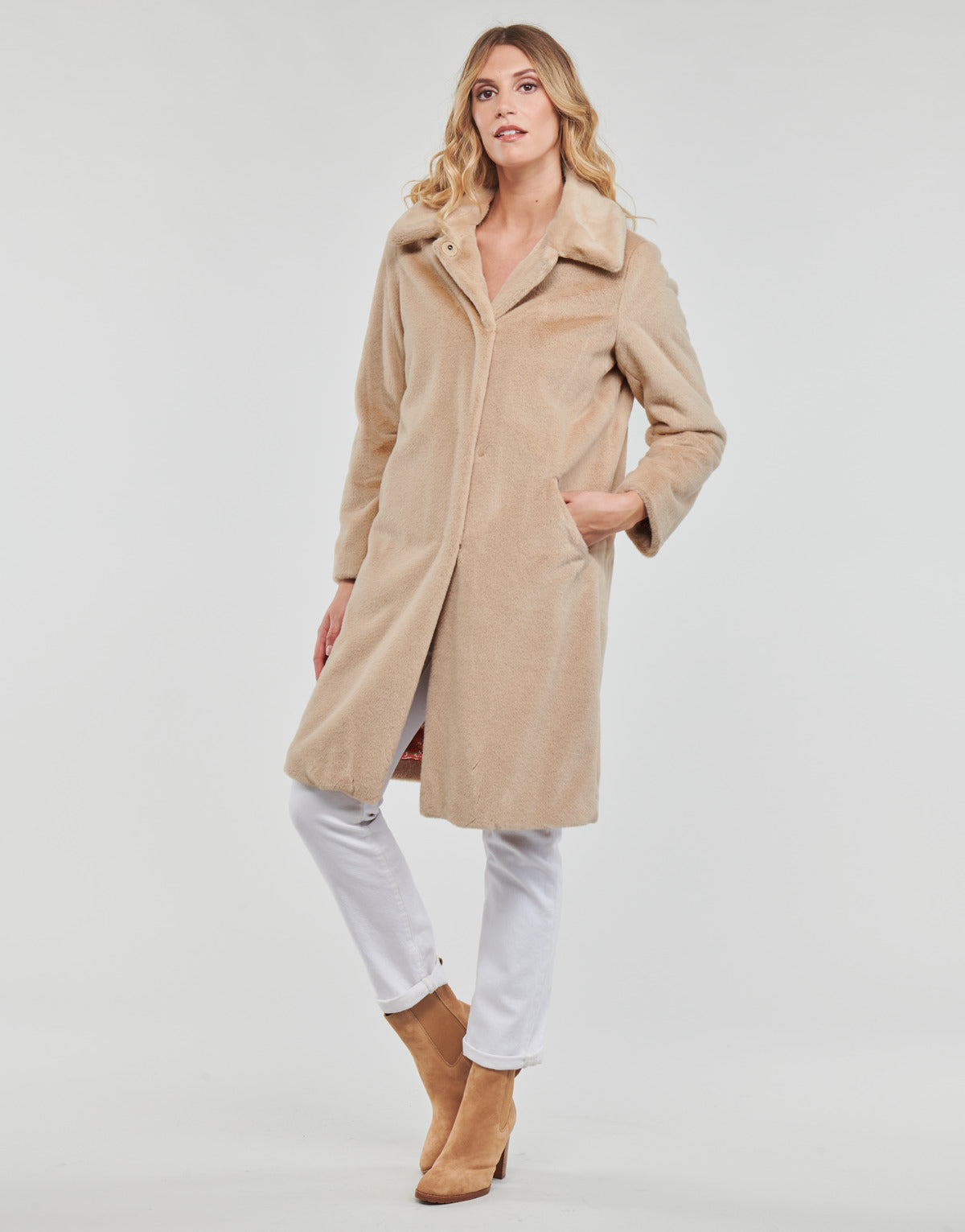 Mantella Donna Guess  SIMONNE COAT  Beige