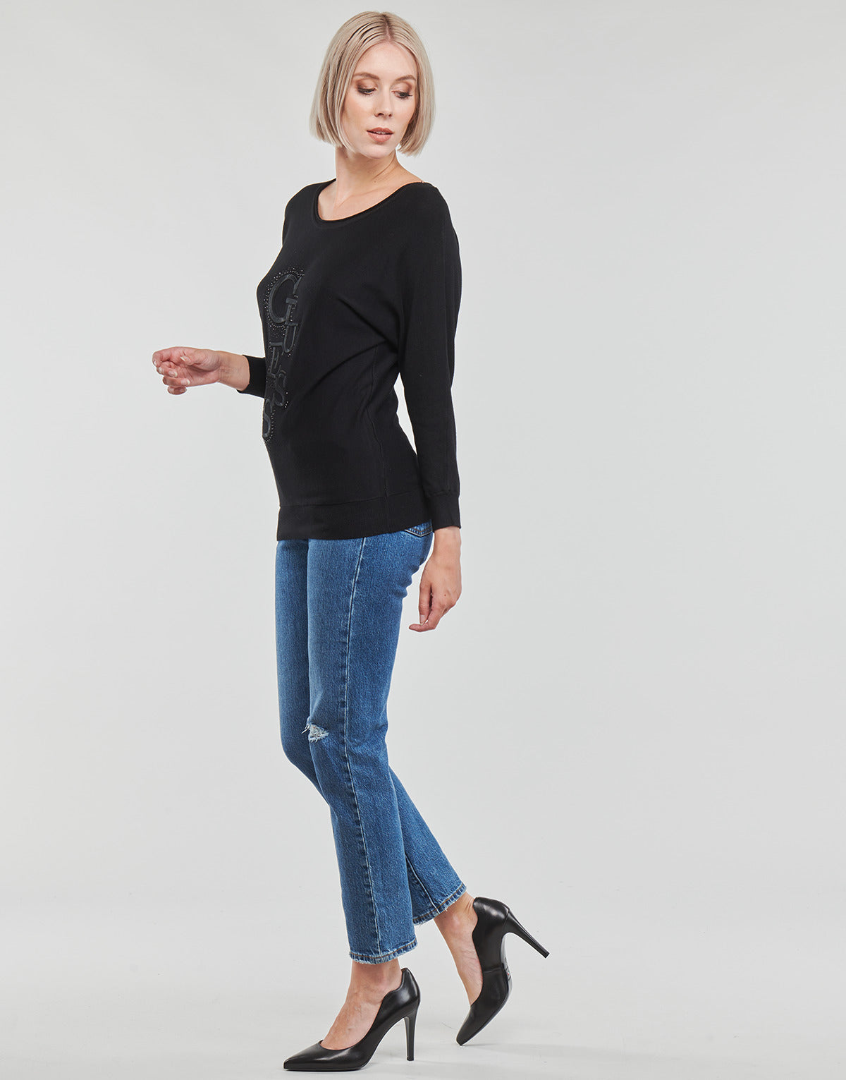 Maglione Donna Guess  AMELIE BAT SLEEVE  Nero