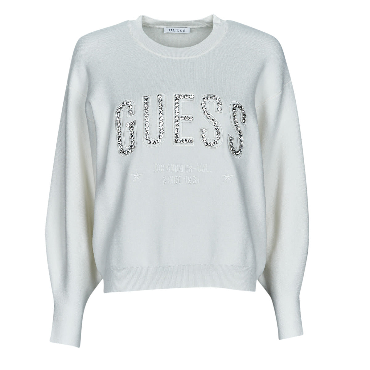 Maglione Donna Guess  ESTELLE RN LS  Bianco