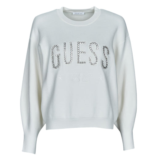 Maglione Donna Guess  ESTELLE RN LS  Bianco