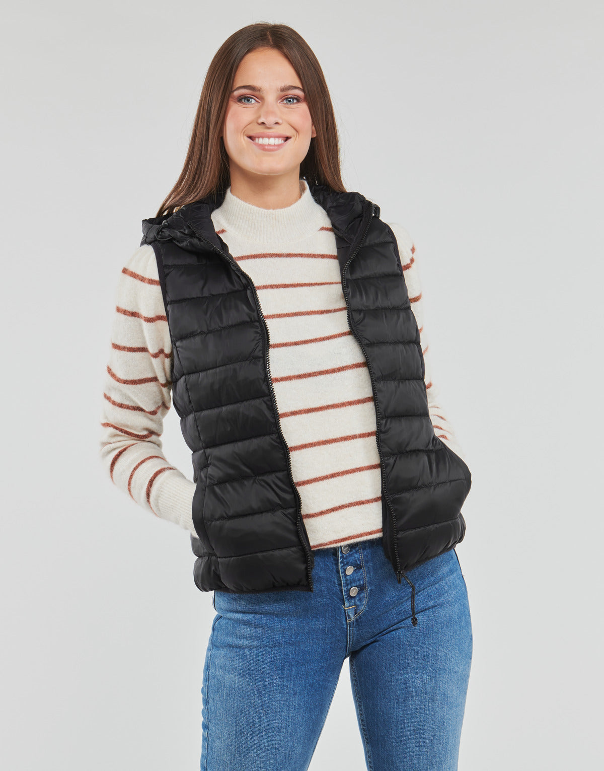 Piumino Donna Only  ONLNEWTAHOE HOOD WAISTCOAT OTW NOOS  Nero