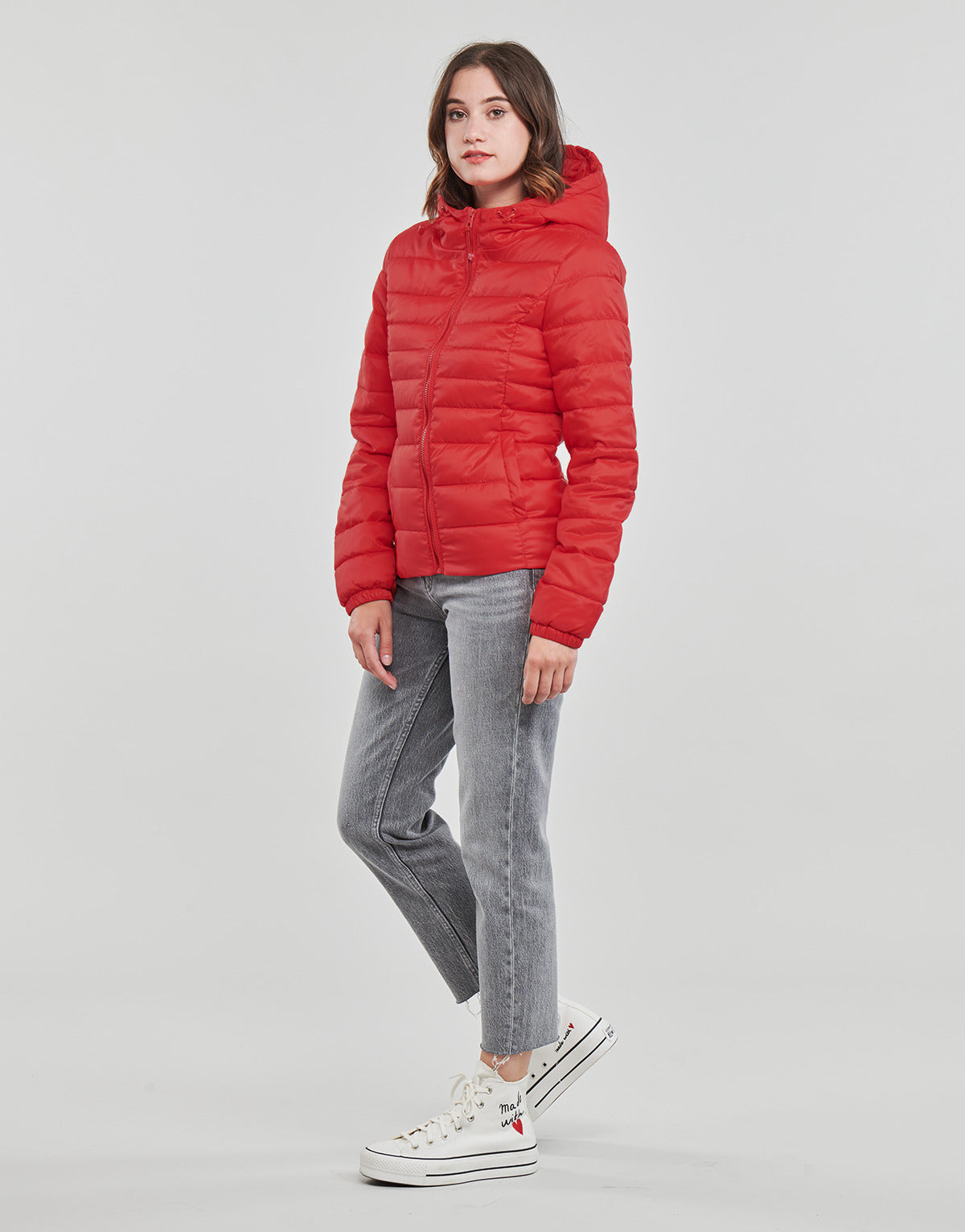 Piumino Donna Only  ONLTAHOE HOOD JACKET OTW NOOS  Rosso