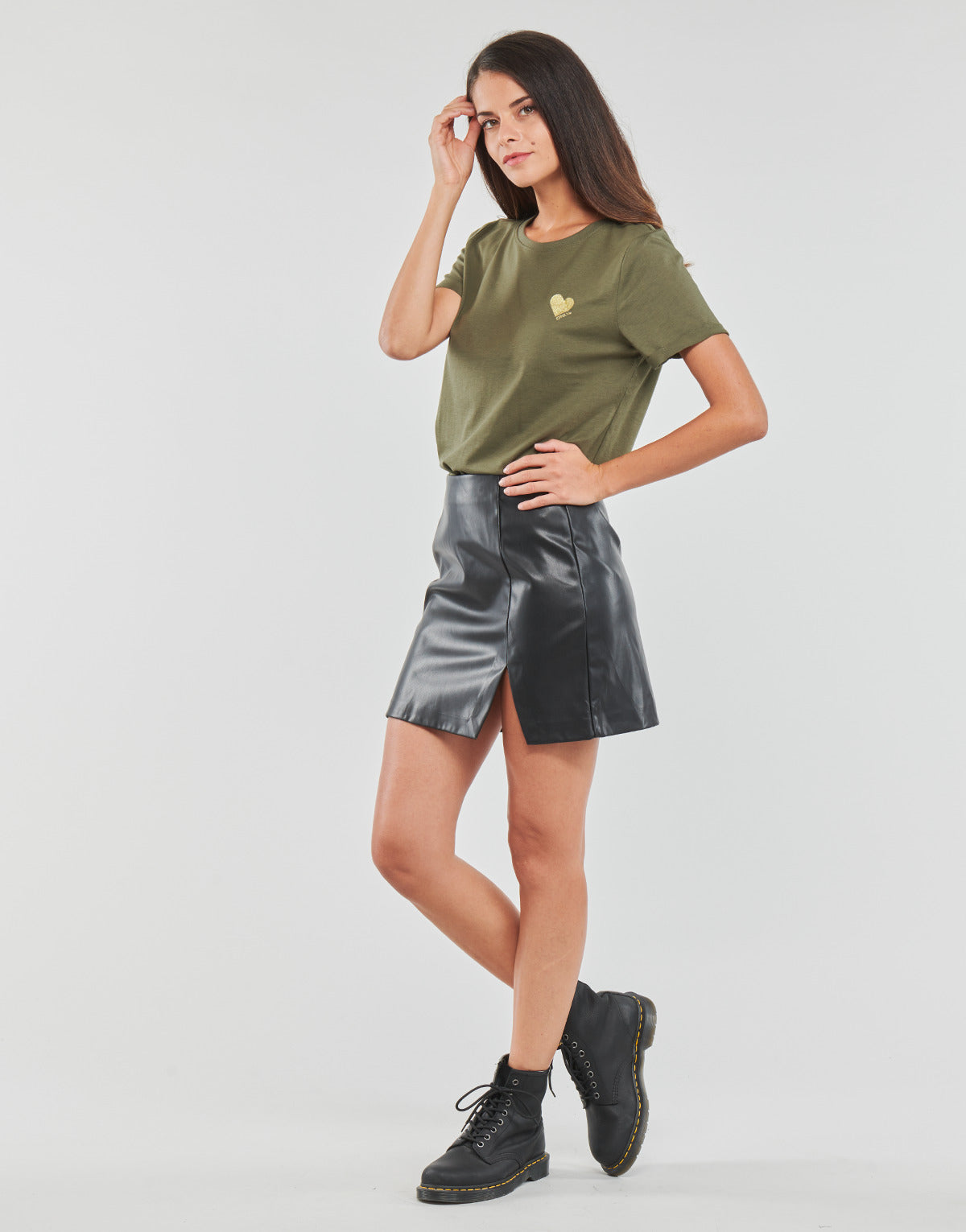 Gonna Donna Only  ONLLINA FAUX LEATHER SKIRT CC OTW  Nero