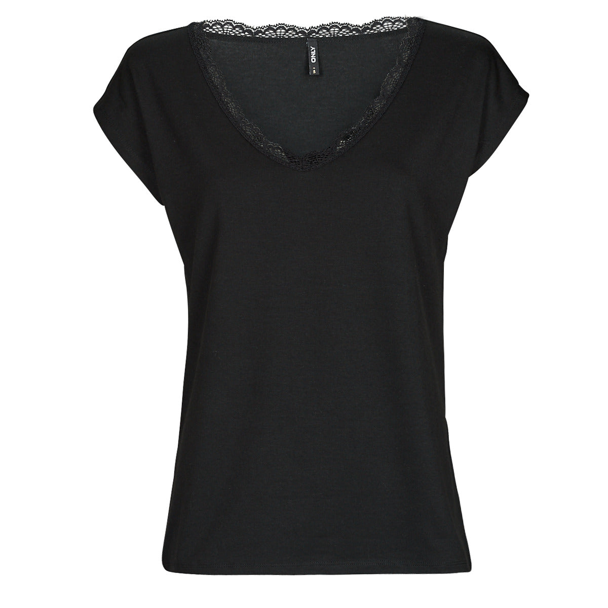 Camicetta Donna Only  ONLMOSTER S/S LACE V-NECK TOP CS JRS  Nero