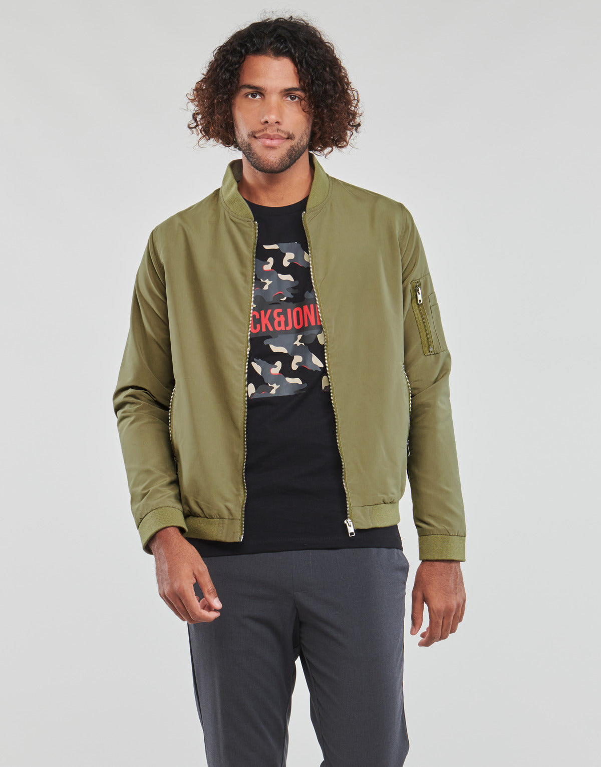 Giubbotto Uomo Jack & Jones  JJERUSH BOMBER  Verde