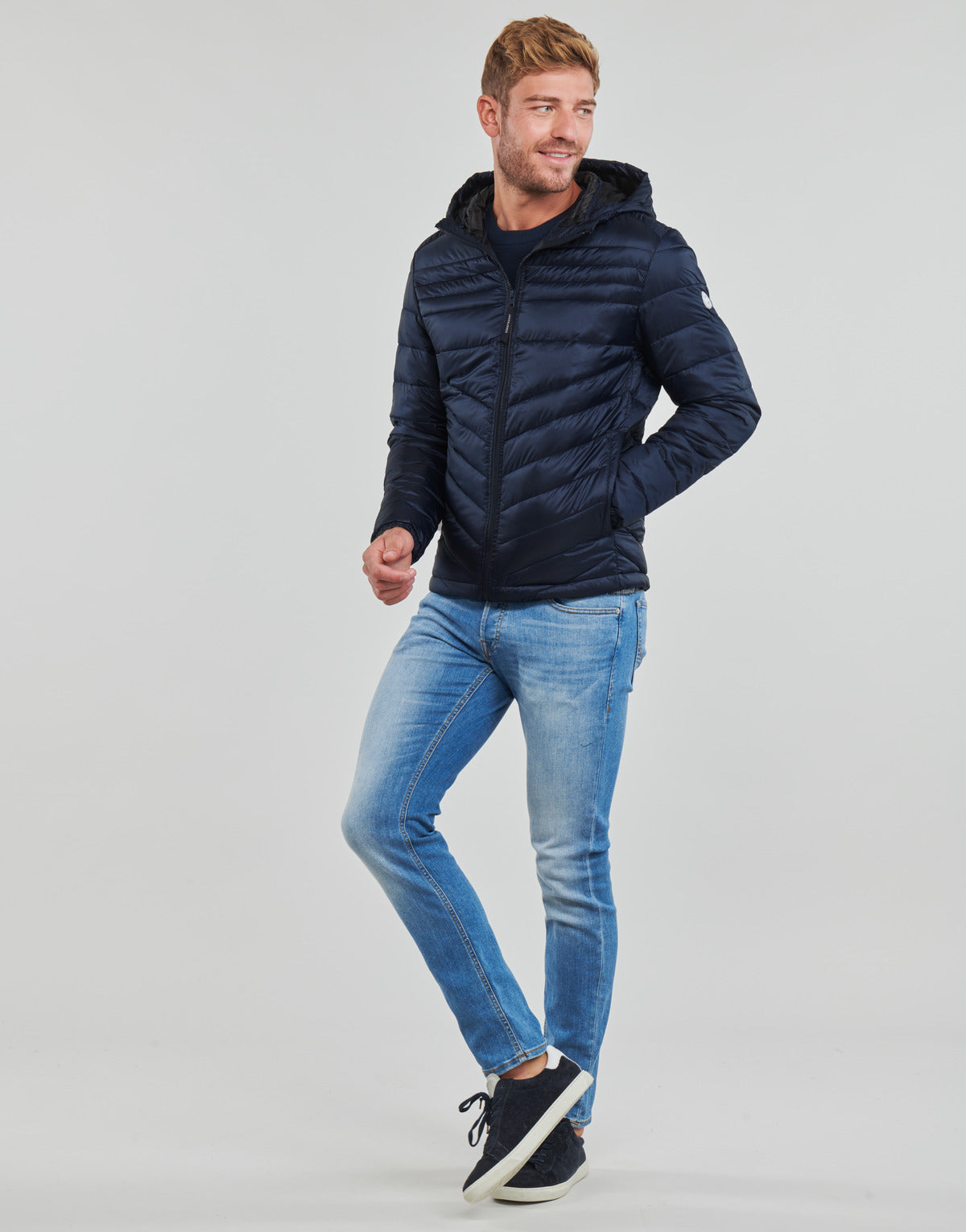 Piumino Uomo Jack & Jones  JJEHERO PUFFER HOOD  Marine