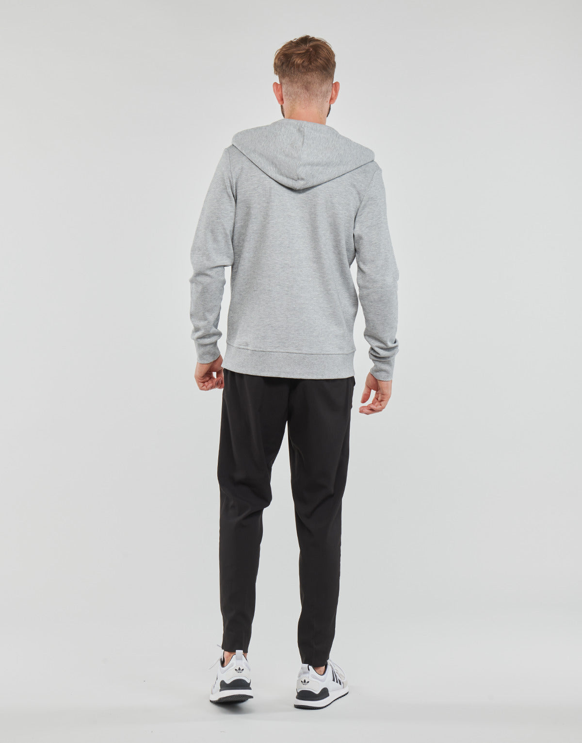 Felpa Uomo Jack & Jones  JJEBASIC SWEAT ZIP HOOD  Grigio