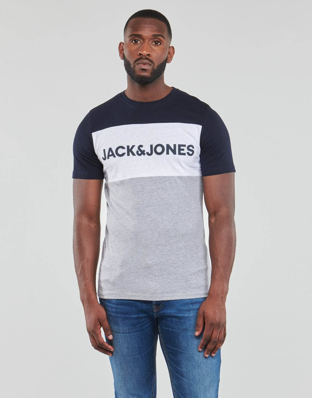 T-shirt Uomo Jack & Jones  JJELOGO BLOCKING TEE  Multicolore