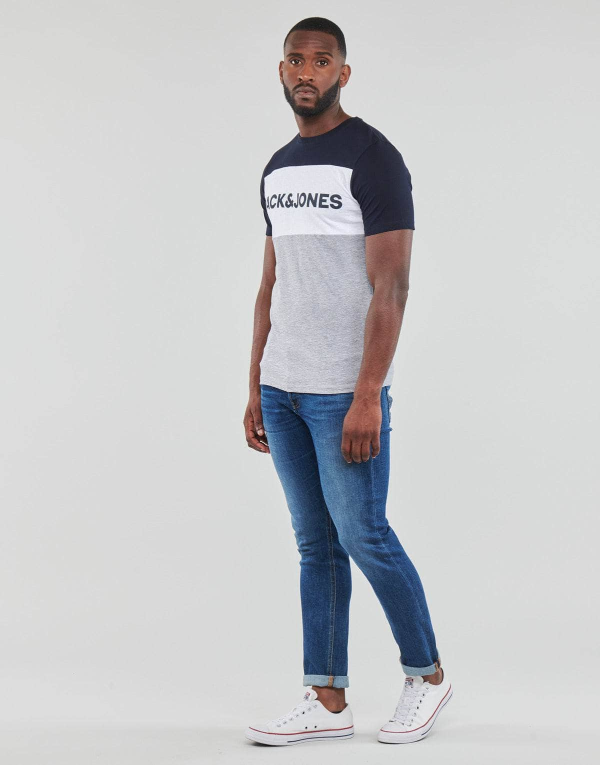 T-shirt Uomo Jack & Jones  JJELOGO BLOCKING TEE  Multicolore