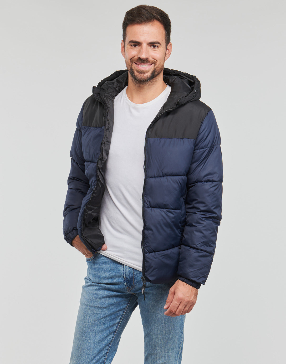 Piumino Uomo Jack & Jones  JJCHILI PUFFER HOOD  Marine