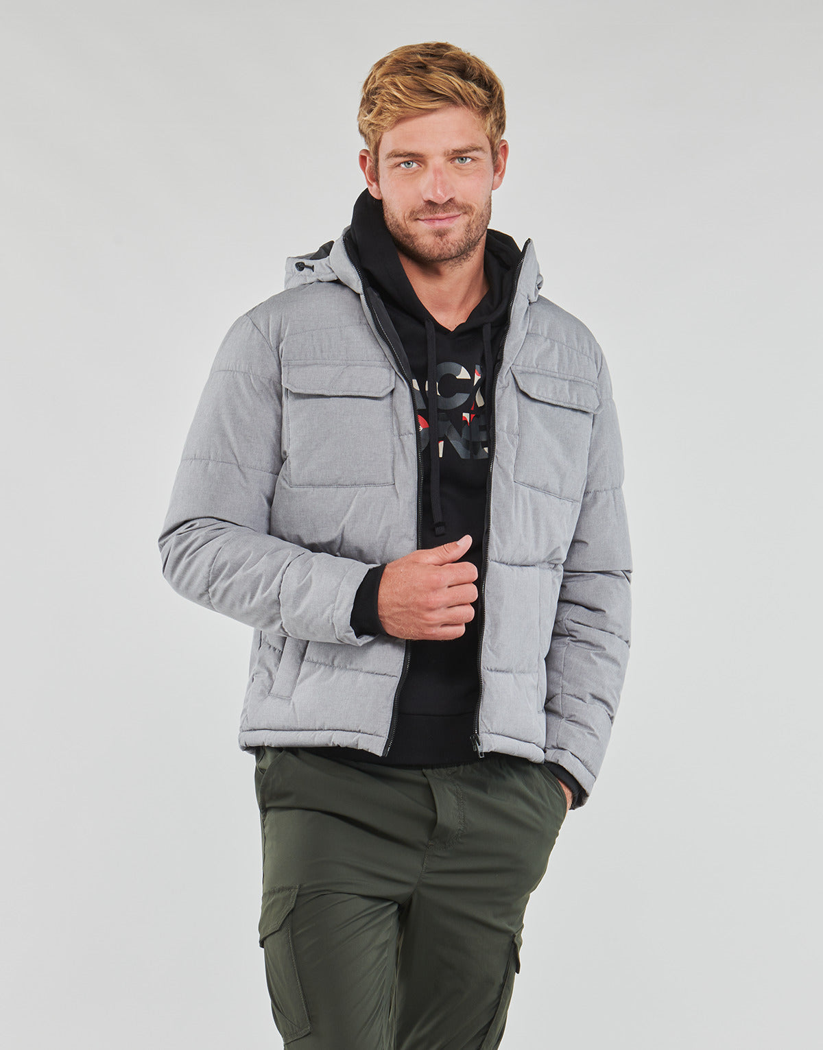 Piumino Uomo Jack & Jones  JJBRADY PUFFER  Grigio