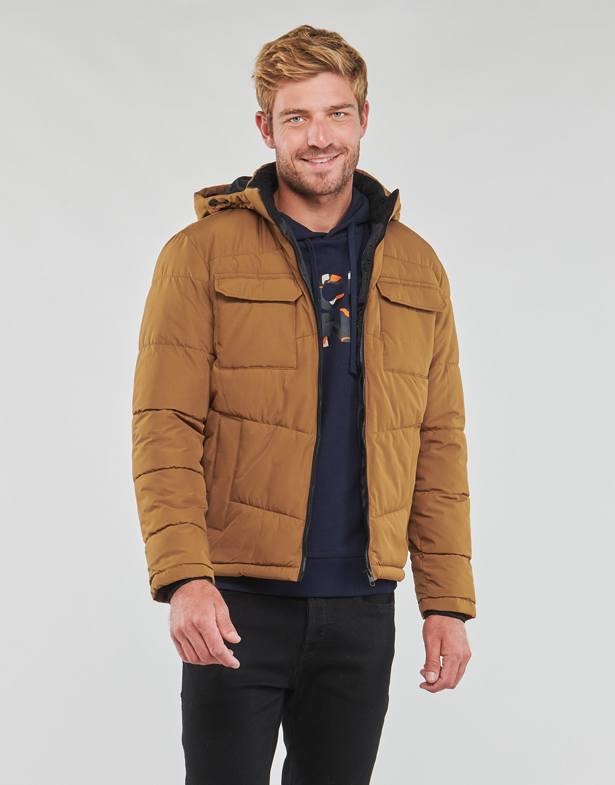 Piumino Uomo Jack & Jones  JJBRADY PUFFER  Marrone